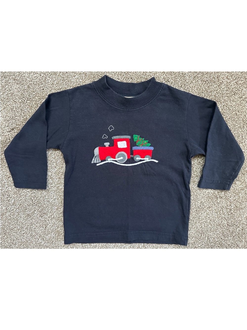 Baby Luigi Felt Appliqué Christmas Long Sleeve Shirt